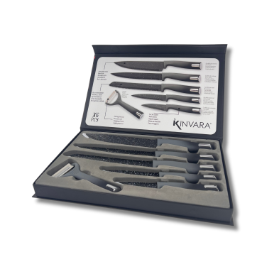 Set 5 Piezas Cuchillos de Cocina en Cerámica y 1 Pelador Negro