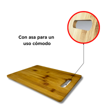 Tabla en Madera de Bambú Para Cocina Apto Para Cortar Con Asa Resistente y Duradera