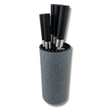 Set 5 Cuchillos de Acero Inoxidable Con Tacoma de Plastico Mango Negro