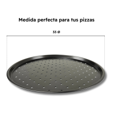 Bandeja Para Hornear Pizza Antiadherente Duradera y Fácil de Limpiar Gris