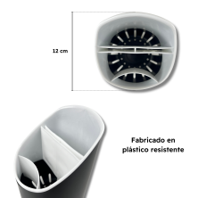 Escurridor de Cubiertos Para Cocina Con 3 Compartimientos y Soporte de Plástico, Negro