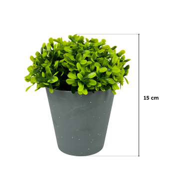 Set 2 Plantas Artificiales en Maceta de Plástico Para Decorar Gris