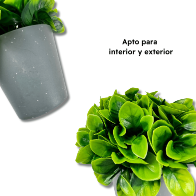 Set 2 Plantas Artificiales en Maceta de Plástico Para Decorar Gris