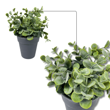 Set 3 Plantas Artificiales en Maceta de Plástico Para Decorar Gris