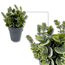 Set 3 Plantas Artificiales en Maceta de Plástico Para Decorar Gris