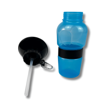 Botella de Agua Portátil Para Mascotas 500ml Azul y Negro