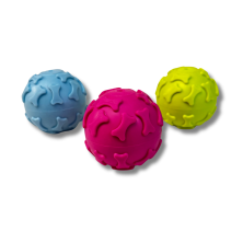 Pelota de Silicona Resistente Para Mascota Rosa Verde y Azul