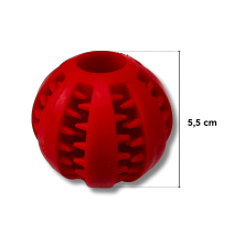 Pelota de Silicona Resistente Para Mascota de 5,5cm Con Dispensador de Comida Azul Rojo y Verde