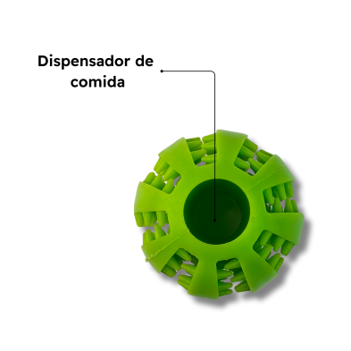 Pelota de Silicona Resistente Para Mascota de 5,5cm Con Dispensador de Comida Azul Rojo y Verde