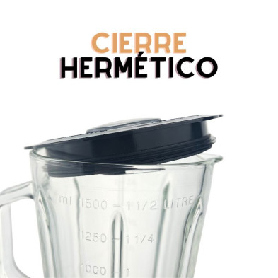 HONEST Licuadora de Vaso Jarra de Cristal 4 Velocidades 1500ML Cuchillas de Acero Inoxidable Silenciosa