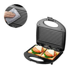 HONEST Sandwichera 700W Antiadherente Capacidad 2 Sandwiches Termostato de Control 2 Luces Piloto