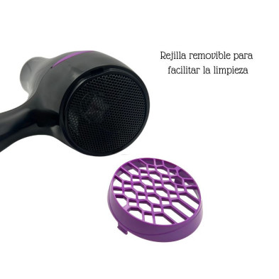 HONEST Secador de Pelo 2200W 3 Potencias Aire Caliente 2 Potencias Aire Fresco Con Boquilla de Dirección